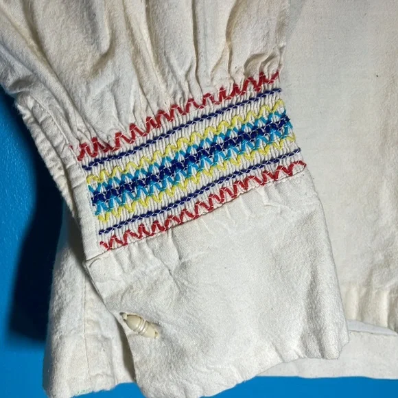 VINTAGE Gisela 1970s Mexican embroidered blouse medium Boho - Picture 6 of 7